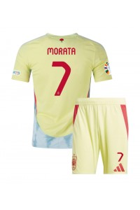 Fotbalové Dres Španělsko Alvaro Morata #7 Dětské Venkovní Oblečení ME 2024 Krátký Rukáv (+ trenýrky)